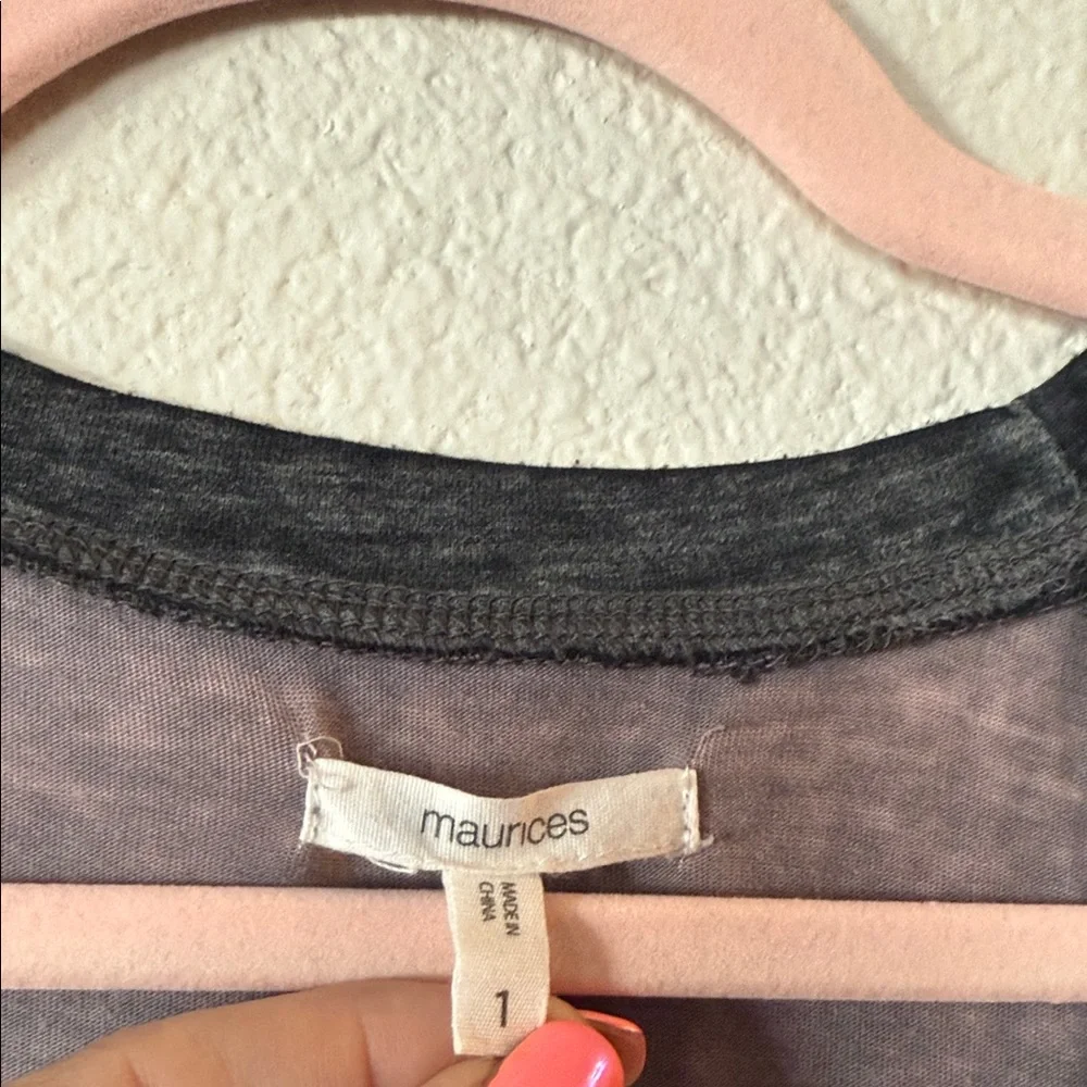 Maurices Charcoal and Light Gray Tee - Picture 2 of 3